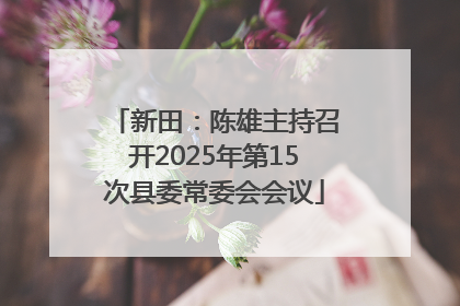 新田：陈雄主持召开2025年第15次县委常委会会议