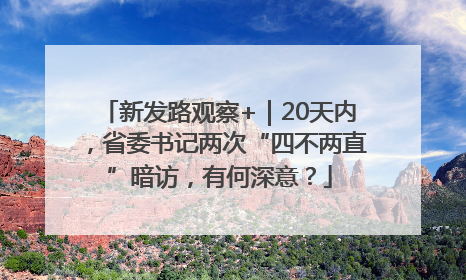新发路观察+｜20天内，省委书记两次“四不两直”暗访，有何深意？