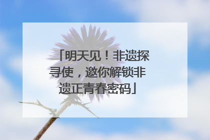 明天见！非遗探寻使，邀你解锁非遗正青春密码