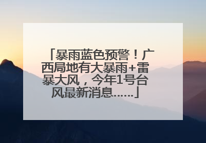 暴雨蓝色预警！广西局地有大暴雨+雷暴大风，今年1号台风最新消息……
