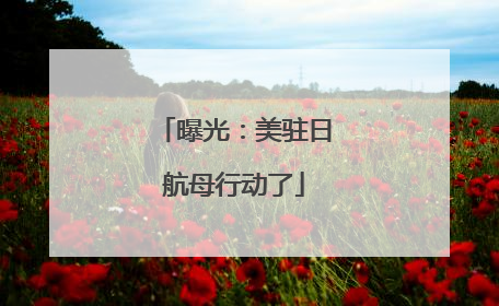 曝光：美驻日航母行动了