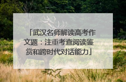 武汉名师解读高考作文题：注重考查阅读鉴赏和跨时代对话能力