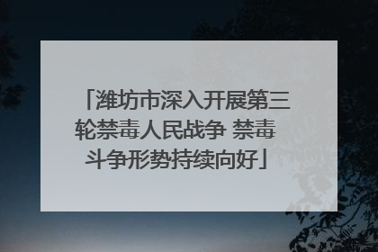 潍坊市深入开展第三轮禁毒人民战争 禁毒斗争形势持续向好