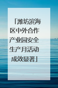 潍坊滨海区中外合作产业园安全生产月活动成效显著
