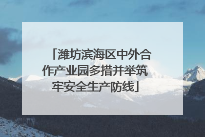 潍坊滨海区中外合作产业园多措并举筑牢安全生产防线