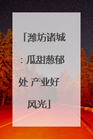 潍坊诸城：瓜甜葱郁处 产业好风光