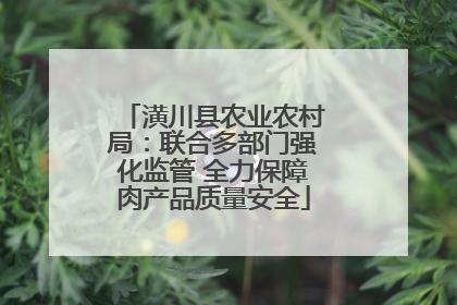 潢川县农业农村局：联合多部门强化监管 全力保障肉产品质量安全
