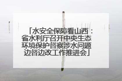 水安全保障看山西：省水利厅召开中央生态环境保护督察涉水问题边督边改工作推进会