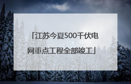 江苏今夏500千伏电网重点工程全部竣工