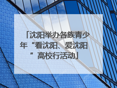 沈阳举办各族青少年“看沈阳、爱沈阳”高校行活动