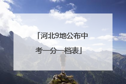 河北9地公布中考一分一档表