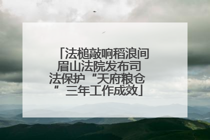 法槌敲响稻浪间 眉山法院发布司法保护“天府粮仓”三年工作成效