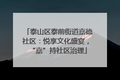 泰山区泰前街道嘉德社区：悦享文化盛宴，“嘉”持社区治理
