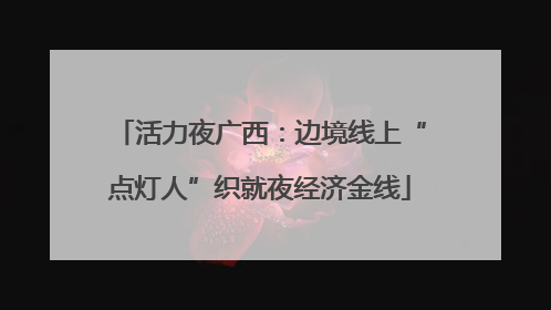 活力夜广西：边境线上“点灯人”织就夜经济金线