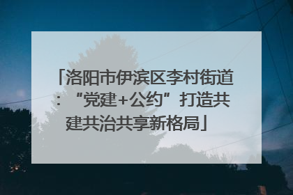 洛阳市伊滨区李村街道：“党建+公约”打造共建共治共享新格局