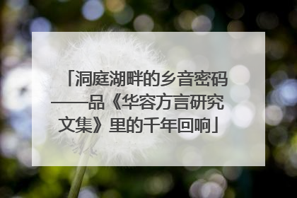 洞庭湖畔的乡音密码——品《华容方言研究文集》里的千年回响