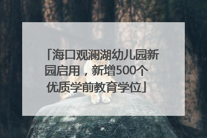 海口观澜湖幼儿园新园启用，新增500个优质学前教育学位