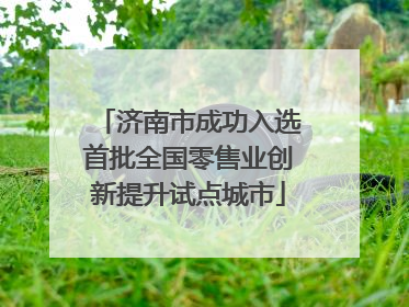 济南市成功入选首批全国零售业创新提升试点城市