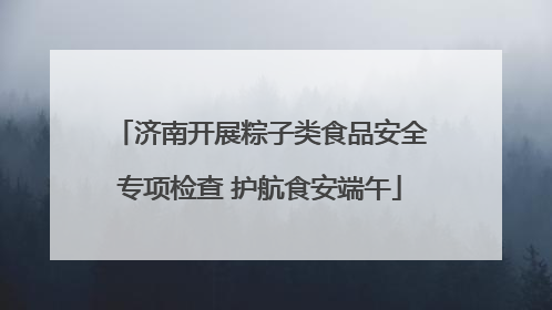 济南开展粽子类食品安全专项检查 护航食安端午