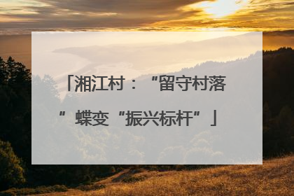 湘江村：“留守村落”蝶变“振兴标杆”