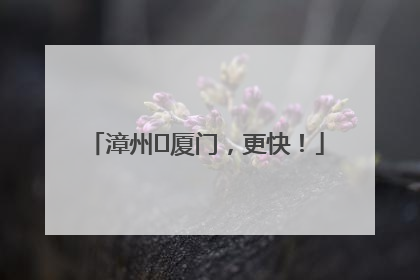 漳州⇋厦门，更快！