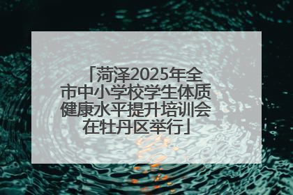 菏泽2025年全市中小学校学生体质健康水平提升培训会在牡丹区举行