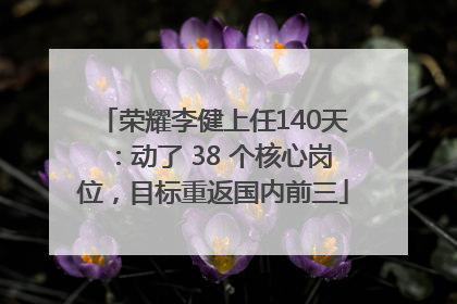 荣耀李健上任140天：动了 38 个核心岗位，目标重返国内前三
