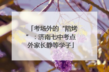 考场外的“陪烤”：济南七中考点外家长静等学子