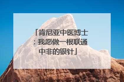 肯尼亚中医博士：我愿做一根联通中非的银针