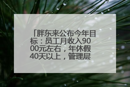 胖东来公布今年目标：员工月收入9000元左右，年休假40天以上，管理层人均分配70万元