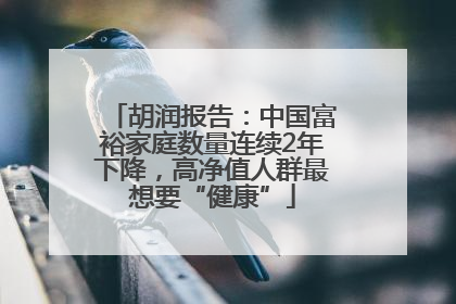 胡润报告：中国富裕家庭数量连续2年下降，高净值人群最想要“健康”