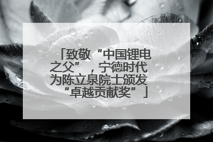 致敬“中国锂电之父”，宁德时代为陈立泉院士颁发“卓越贡献奖”