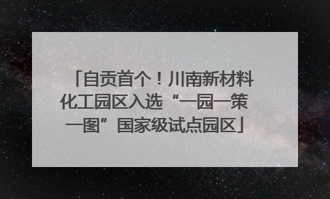 自贡首个！川南新材料化工园区入选“一园一策一图”国家级试点园区