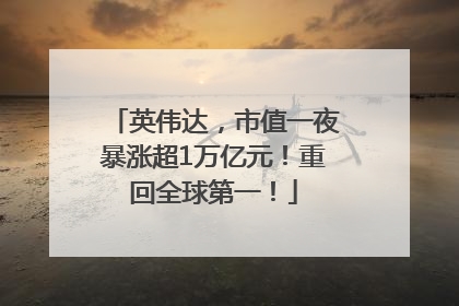英伟达，市值一夜暴涨超1万亿元！重回全球第一！