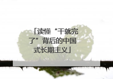 读懂“干就完了”背后的中国式长期主义