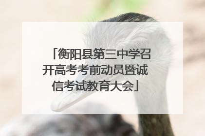 衡阳县第三中学召开高考考前动员暨诚信考试教育大会