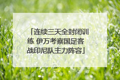 连续三天全封闭训练 伊万考察国足客战印尼队主力阵容