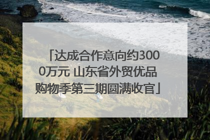 达成合作意向约3000万元 山东省外贸优品购物季第三期圆满收官