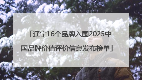 辽宁16个品牌入围2025中国品牌价值评价信息发布榜单