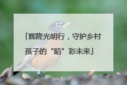 辉隆光明行，守护乡村孩子的“睛”彩未来
