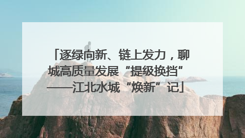 逐绿向新、链上发力，聊城高质量发展“提级换挡”——江北水城“焕新”记