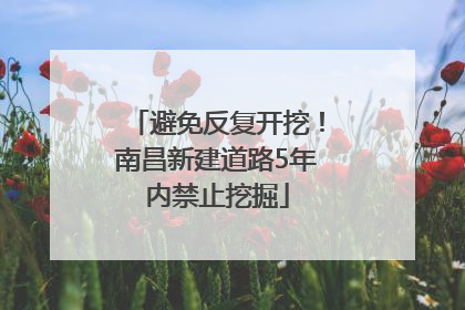 避免反复开挖！南昌新建道路5年内禁止挖掘