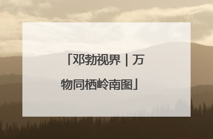 邓勃视界｜万物同栖岭南图