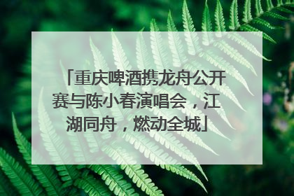 重庆啤酒携龙舟公开赛与陈小春演唱会，江湖同舟，燃动全城