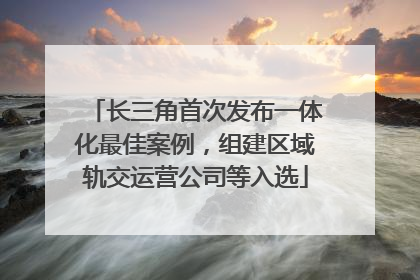 长三角首次发布一体化最佳案例，组建区域轨交运营公司等入选