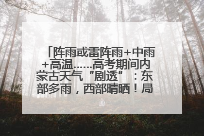 阵雨或雷阵雨+中雨+高温……高考期间内蒙古天气“剧透”：东部多雨，西部晴晒！局地有短时强降水