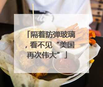 隔着防弹玻璃，看不见“美国再次伟大”