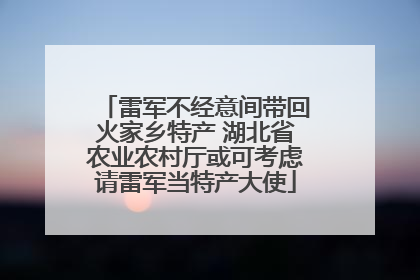 雷军不经意间带回火家乡特产 湖北省农业农村厅或可考虑请雷军当特产大使