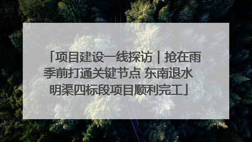 项目建设一线探访｜抢在雨季前打通关键节点 东南退水明渠四标段项目顺利完工