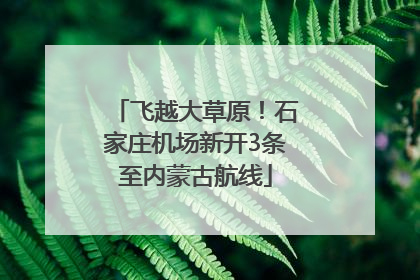 飞越大草原！石家庄机场新开3条至内蒙古航线